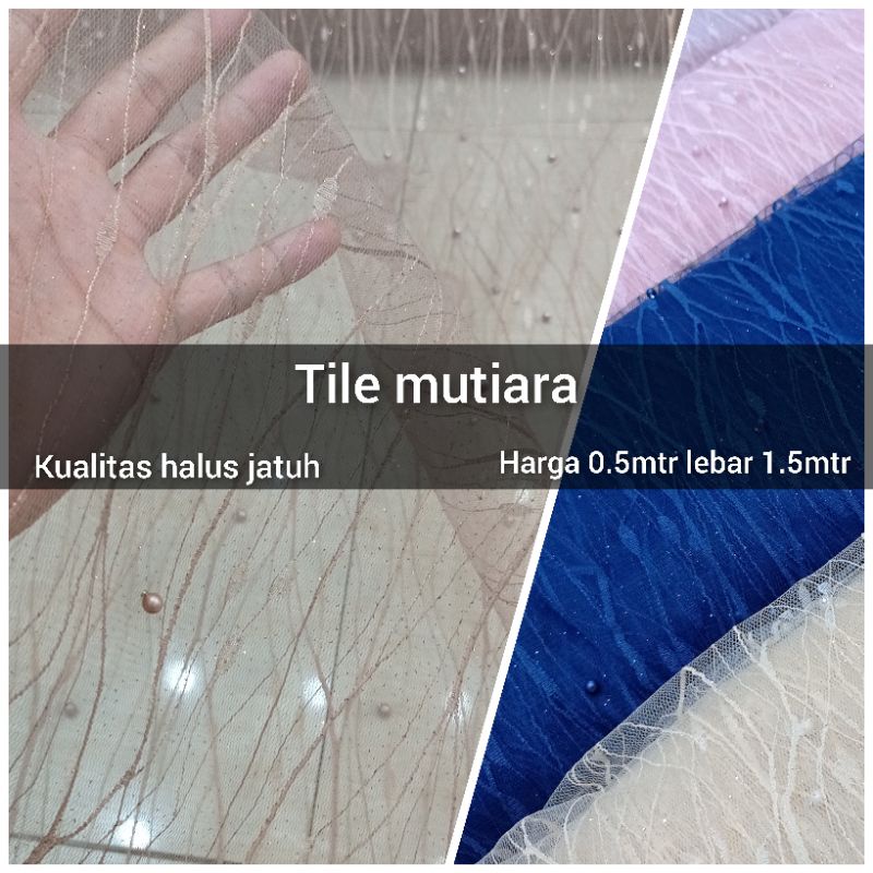 Kain Tile Mutiara Motif Akar Salur / Tile Akar Mutiara