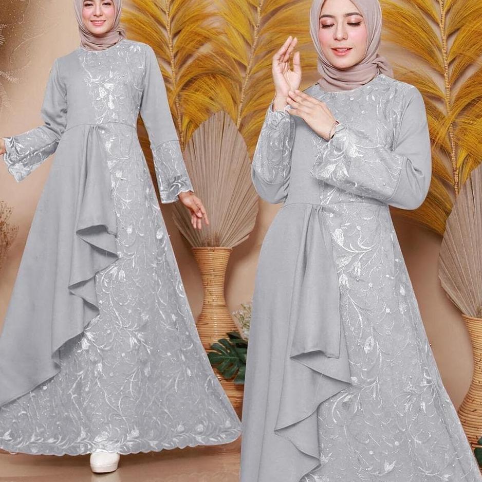 ♂ zolana dress / gamis brukat indahlia ➤