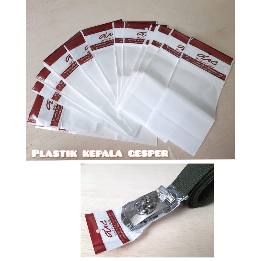 Plastik Kepala Ikat pinggang / Bungkus Kepala Gesper Sabuk/ plastik gesper sabuk/ plastik cantolan ikat pinggang