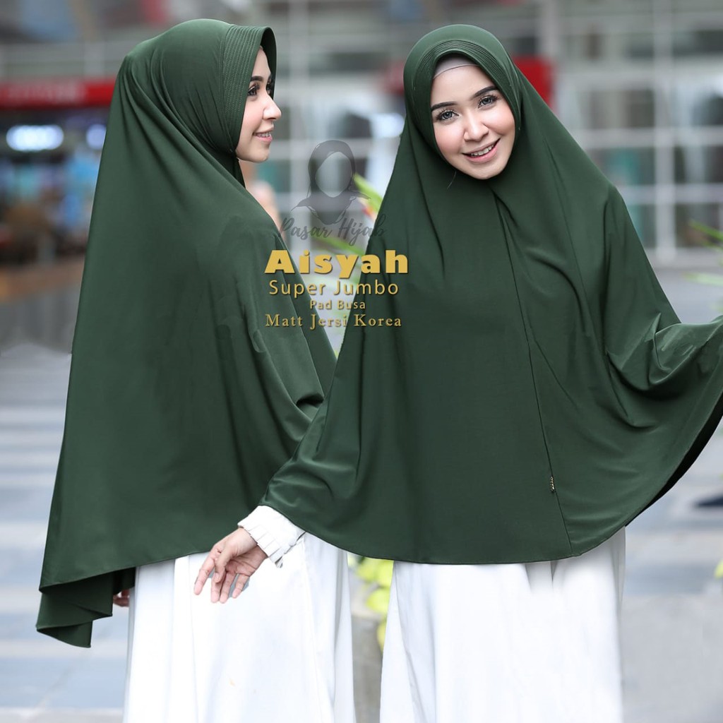 Hijab Bergo Jersey Premium Jilbab Instan Bergo Aisyah XL Kerudung Bergo Polos Pasar Hija'b