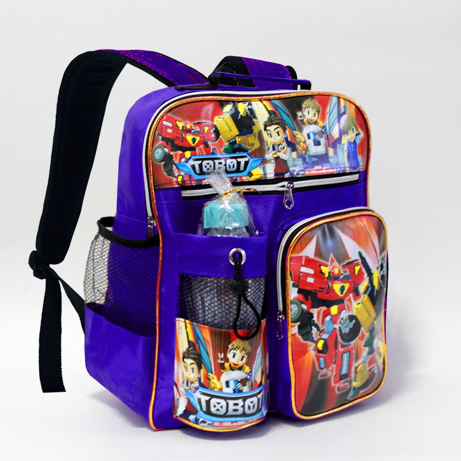 Tas Sekolah Anak Laki laki TK TOBOT Boboiboy Ultraman Mobile Legend Gratis Botol Ransel Gendong Cowo Paud