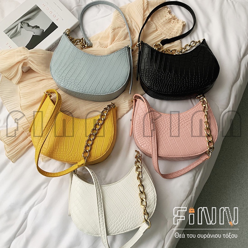 Shoulder Bag Croco Elegan Untuk Wanita Rantai Korean Fashion / Tas Bahu Croco Import