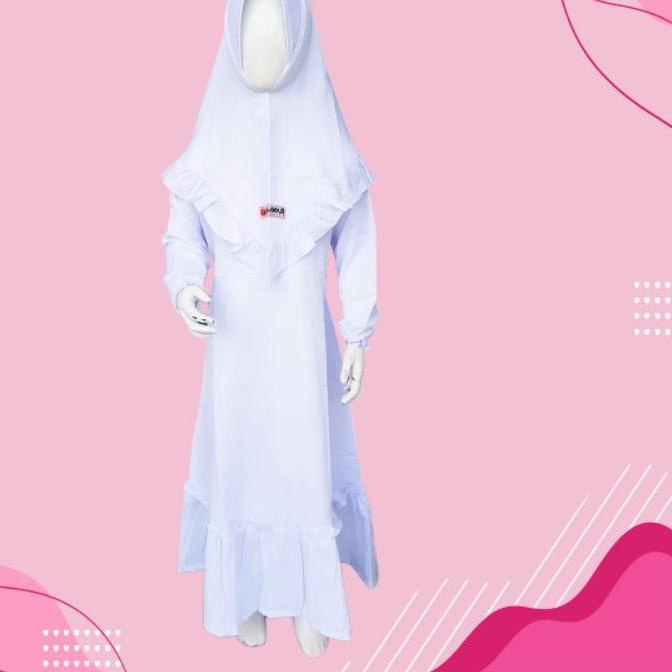 『BIG DEALS』 Gamis & Setelan Anak Perempuan Manasik Warna Putih Simple dan Cute / Gamis Putih Premium
