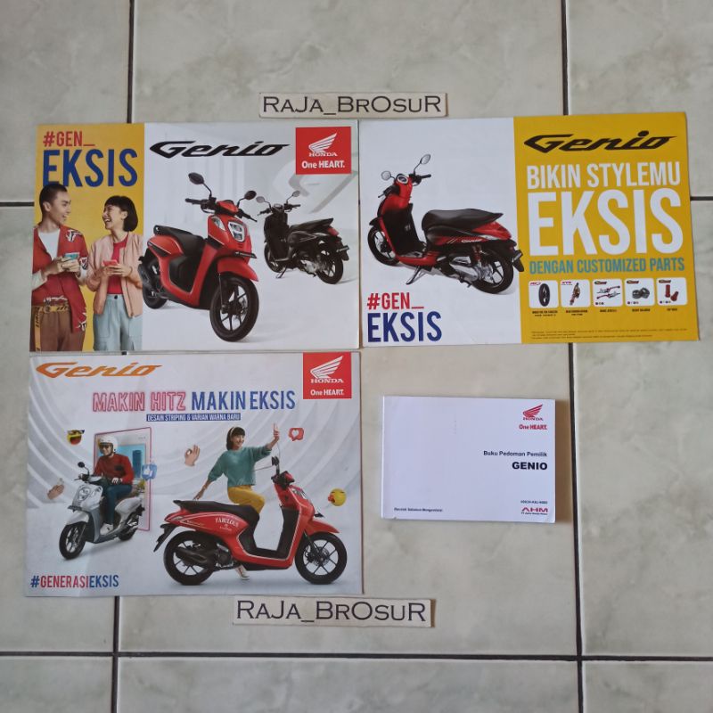 Buku pedoman pemilik/Manual Book + 3 Poster brosur Honda Genio 1Set
