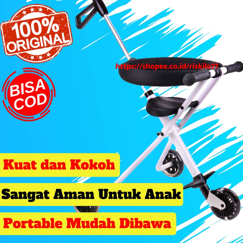 Stroller Strolling Anak Tricycle Scooter Anak Roda 3 Model Terbaru Simple Dan Mudah Dibawa Murah!