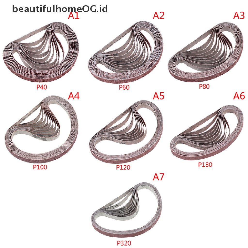 10pcs Sabuk Amplas 40,60,80,100,120,180,320 grit Untuk power tool