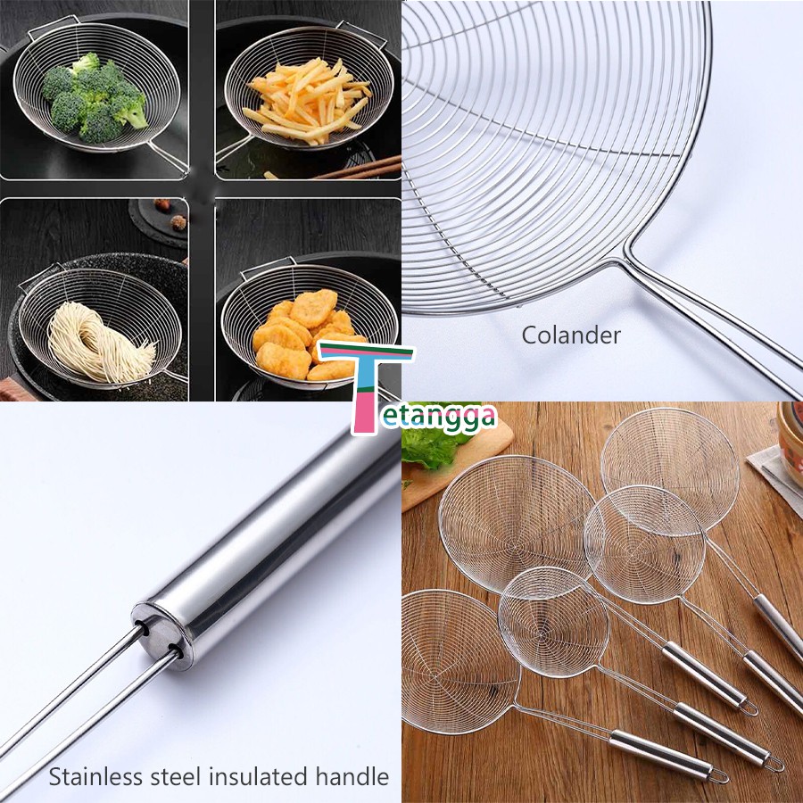 Saringan Minyak Tirisan Goreng Serokan Masak Stainless Tahan Panas Kitchen Colander Spoon/ RH-2182