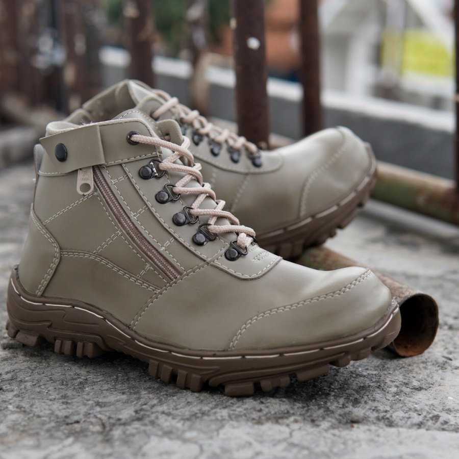 Sepatu Crocodile Morisey Safety Boots Ujung Besi Tracking Proyek Zipper Terlaris