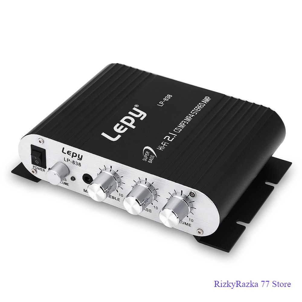 Power Amplifier Lepy HiFi Stereo Amplifier Treble Bass Booster - LP-838