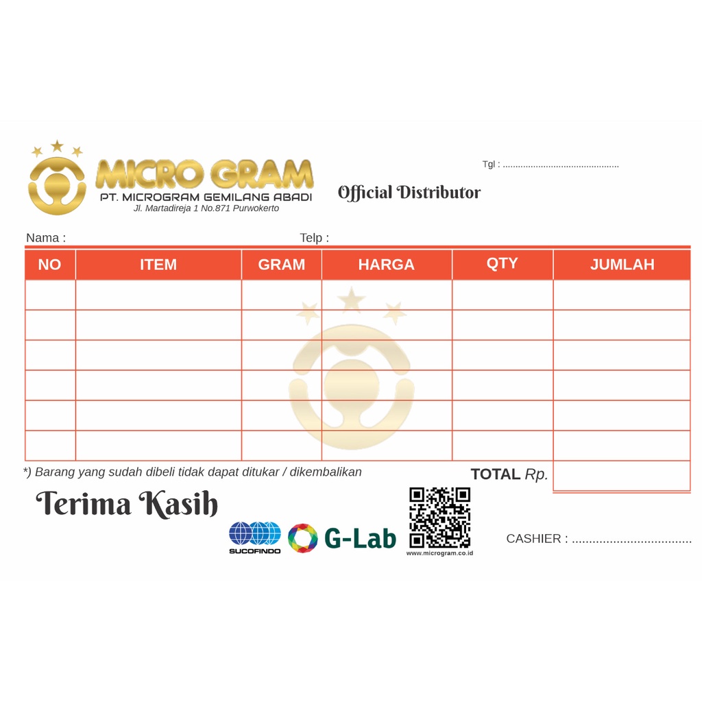 MICROGRAM Logam Mulia Emas Mini 0.01 gram-Nota 8 lbr