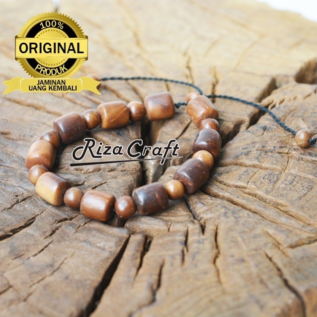 Gelang Pria Wanita Kayu Kokka Kaukah Asli Turki Arab Kombinasi Coklat