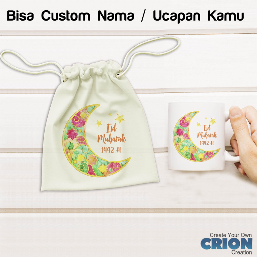 Mug Hampers Lebaran EID MUBARAK Bisa Custom Tulisan/Nama By Crion