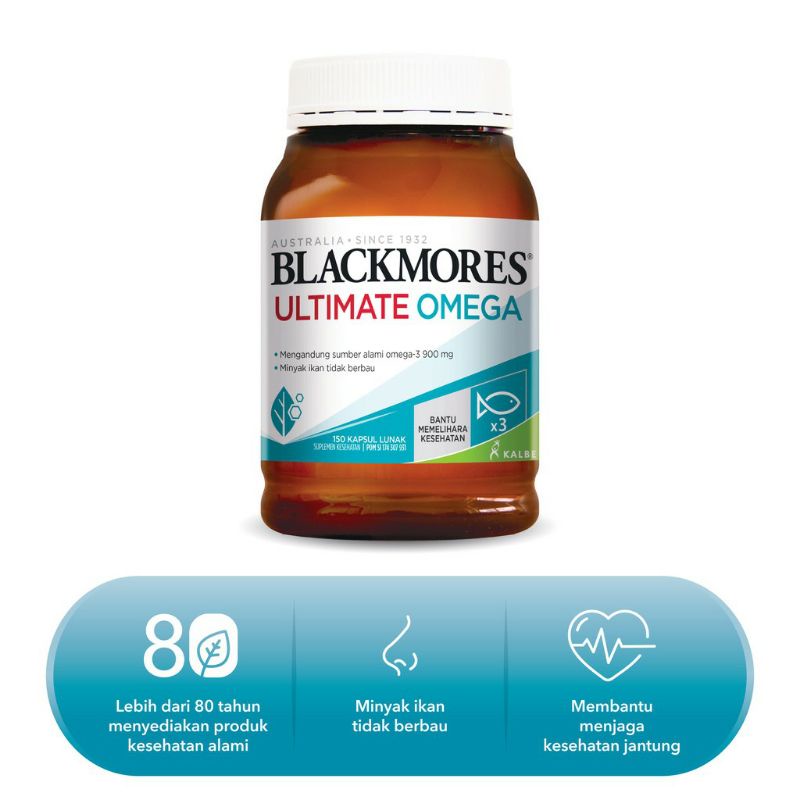 BLACKMORES Ultimate Omega -3 900 Mg  60 &amp; 30 / Minyak Ikan