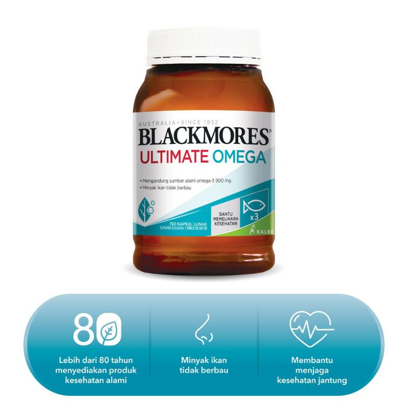 BLACKMORES Ultimate Omega -3 900 Mg  60 &amp; 30 / Minyak Ikan