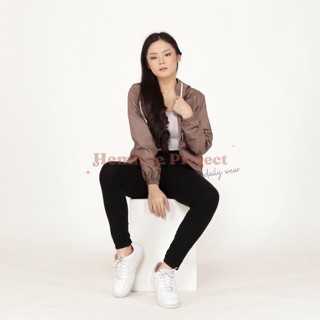 Aima Jaket Choco - Jaket Parasut Hoodie Wanita