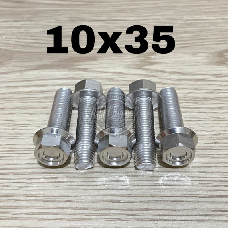 baut probolt hexagon matte ulir 10x35 drat 14 panjang 3.5 cm thailand stainless probolt new model not flower