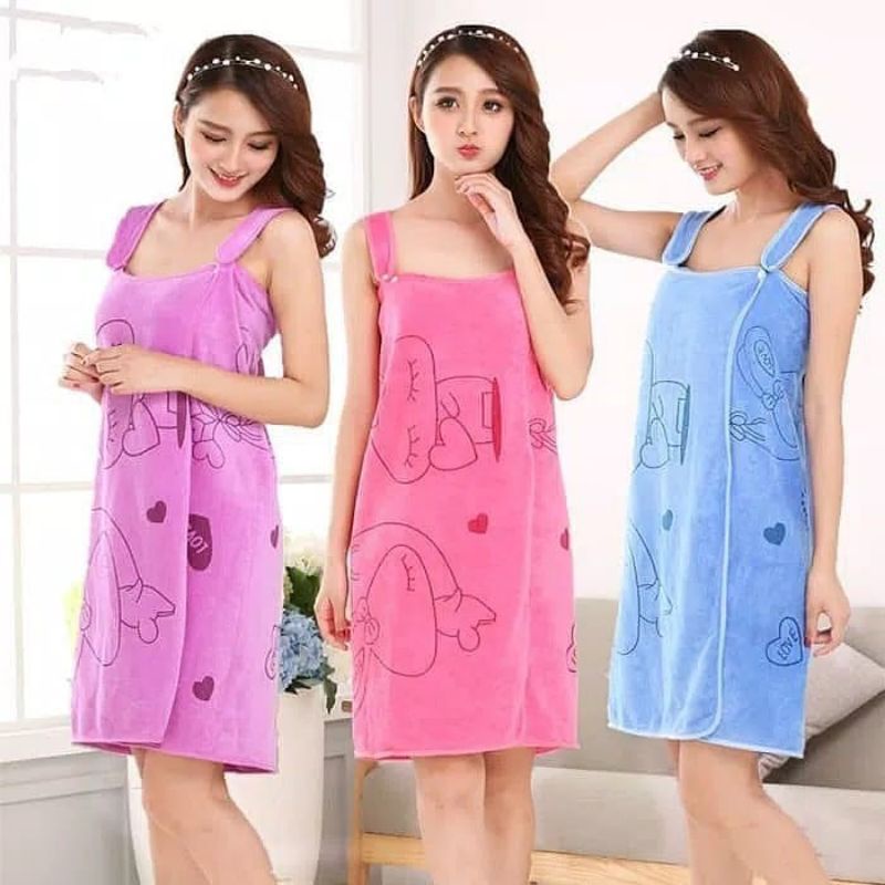 Wearable towel handuk mandi kimono Baju Handuk / Handuk Baju / Handuk Kimono HANDUK BAJU DEWASA
