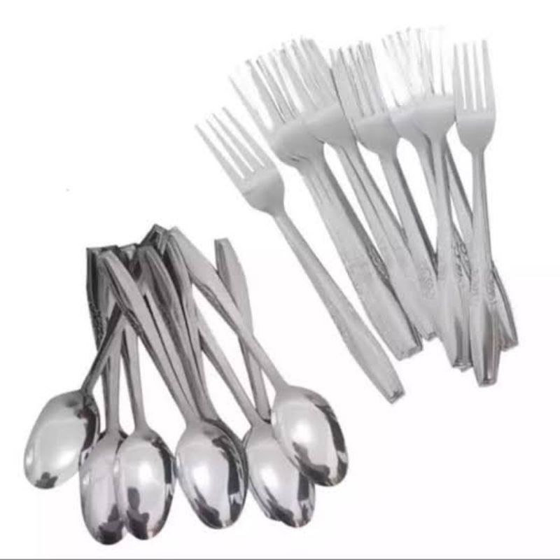 Sendok Garpu Set Stainless Steel ( 1 Lusin Garpu 1 Lusin Sendok) / Sendok Garpu Stainless Steel / Se