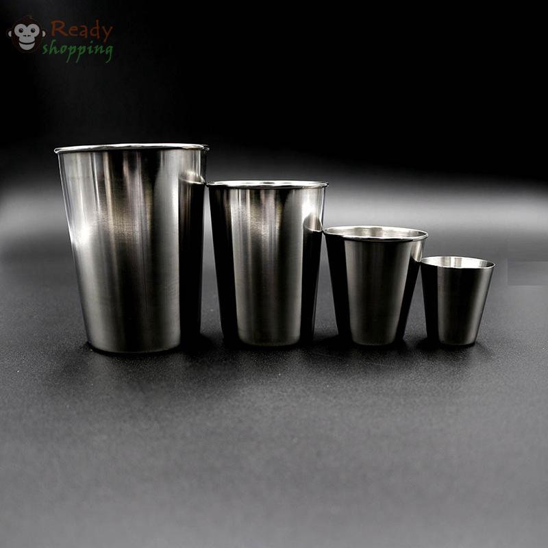 Mug Silver Travel Tea Metal Coffee Mugs Portable Stainless Steel 30 70 180 320ml Milkshake Shopee Indonesia