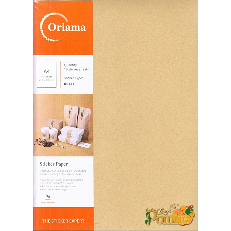 

Paper Sticker Cream - Oriama / Kertas Sticker Oriama KRAFT Uk. A4