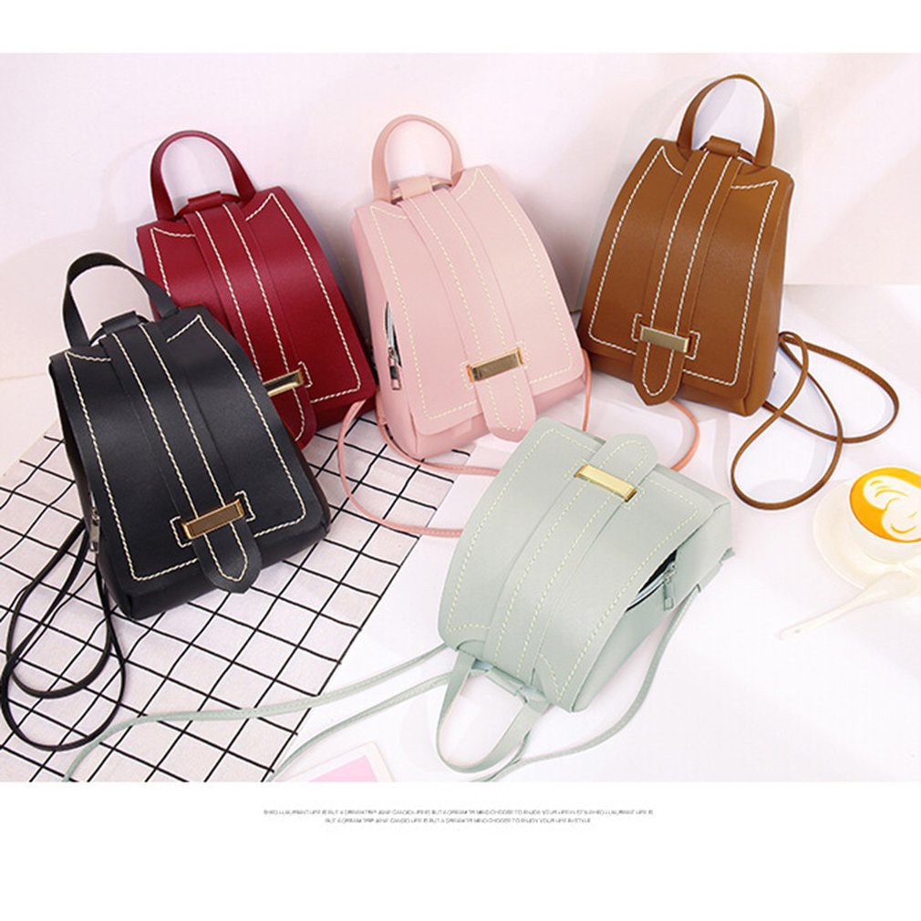 Fashion Women Soft Premium Bag Backpack Zipper PU Leather Backpack Multifungsi Tas Wanita