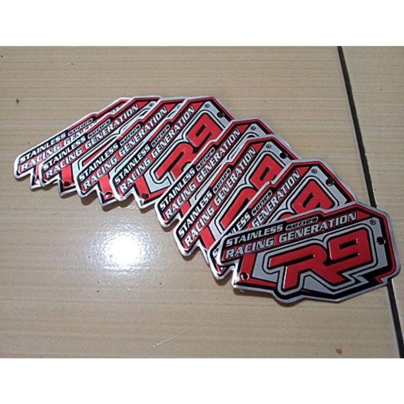 Emblem Merk R9 Knalpot Racing
