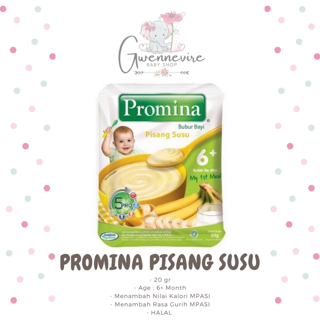 PROMINA - Promina Bubur Pisang Susu / Promina Bubur Bayi 6+ sachet 20 gr / Bubur Bayi Promina Sachet