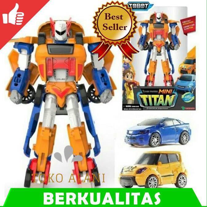 MAINAN ANAK LAKI LAKI EDUKASI ROBOT TRANSFORMER 2 MOBIL TOBOT TITAN