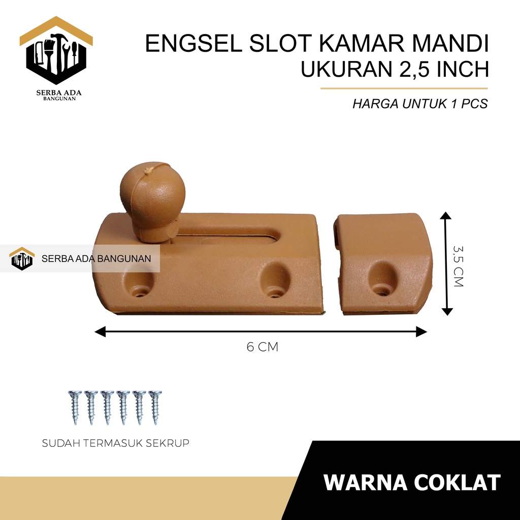 GRENDEL SLOT PVC 2.5INCH GRENDEL SLOT UNTUK KAMAR MANDI EKONOMIS KUAT DAN HEMAT