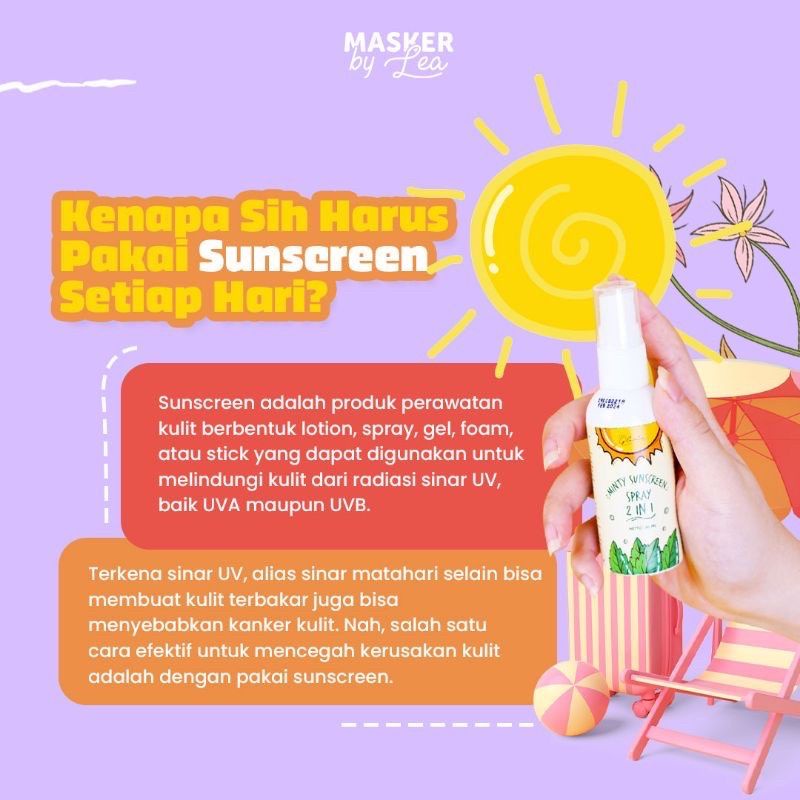 [BPOM] Minty Sunscren Spray 2in1 By Lea Gloria 60ml / LEA GLORIA SUNSCREEN