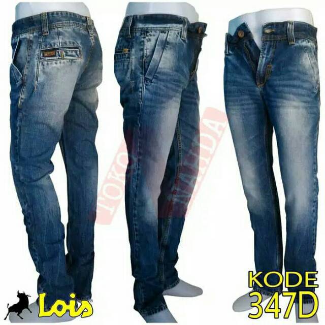 Celana Jeans Pria Original Lois CFL347D1 / CFS347D1 CFL/S347I1 Biru/Hitam