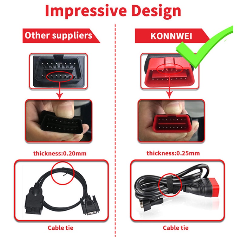 Original KONNWEI OBD2 KW850 Alat Scanner Diagnostik OBD OBD2 Untuk Mobil