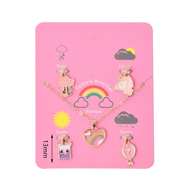 LRC Kalung + Liontin Fashion color mixing animal Pendant Oil drop P72944