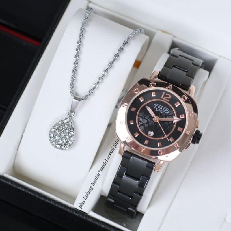 (BISA COD) JAM TANGAN WANITA COACH RANTAI 3,6CM JAM FASHION-JAM TERLARIS