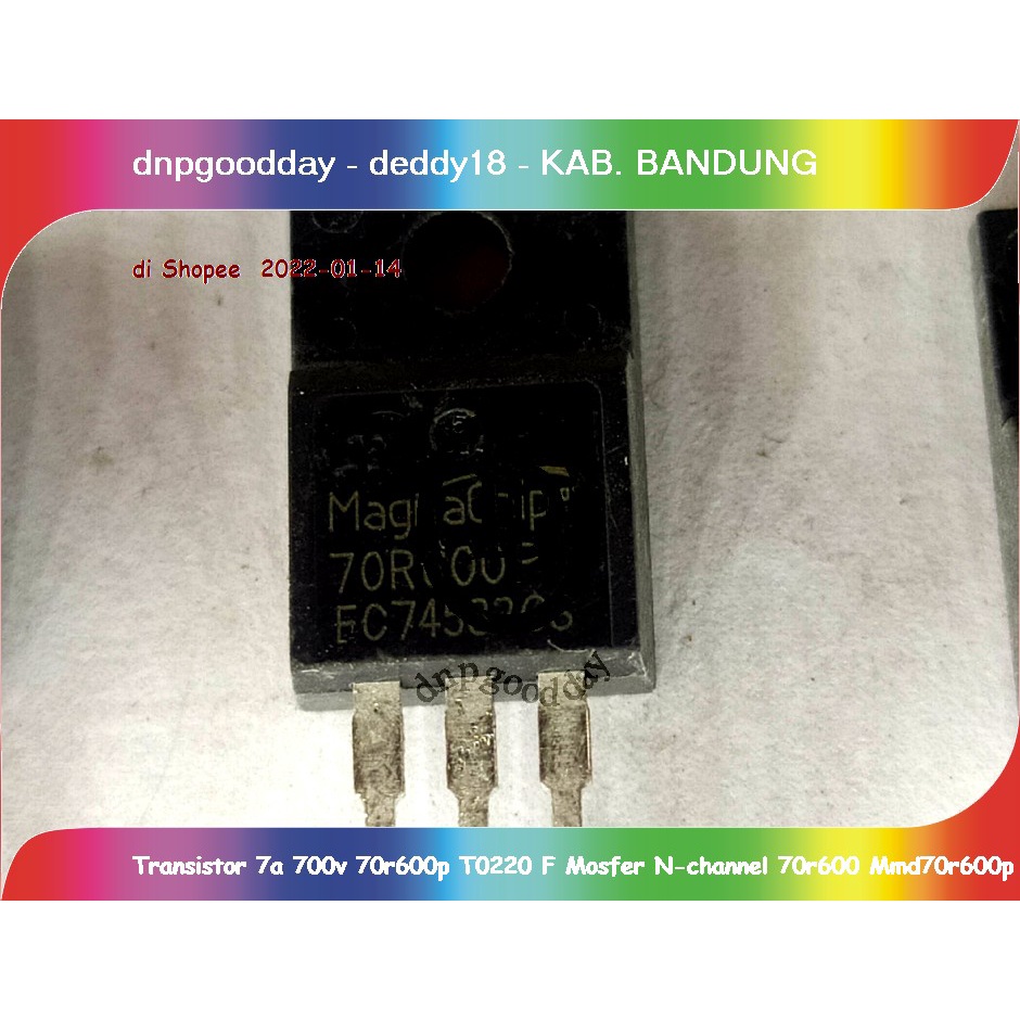 Transistor 7a 700v 70r600p T0220 F Mosfer N-channel 70r600 Mmd70r600p