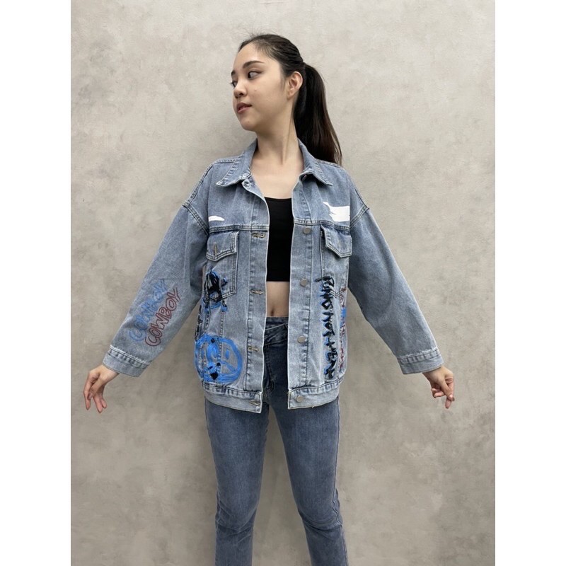 JAKET JEANS IMPORT PRIA WANITA ASIA KOREA JEPANG GRAFITY AM3