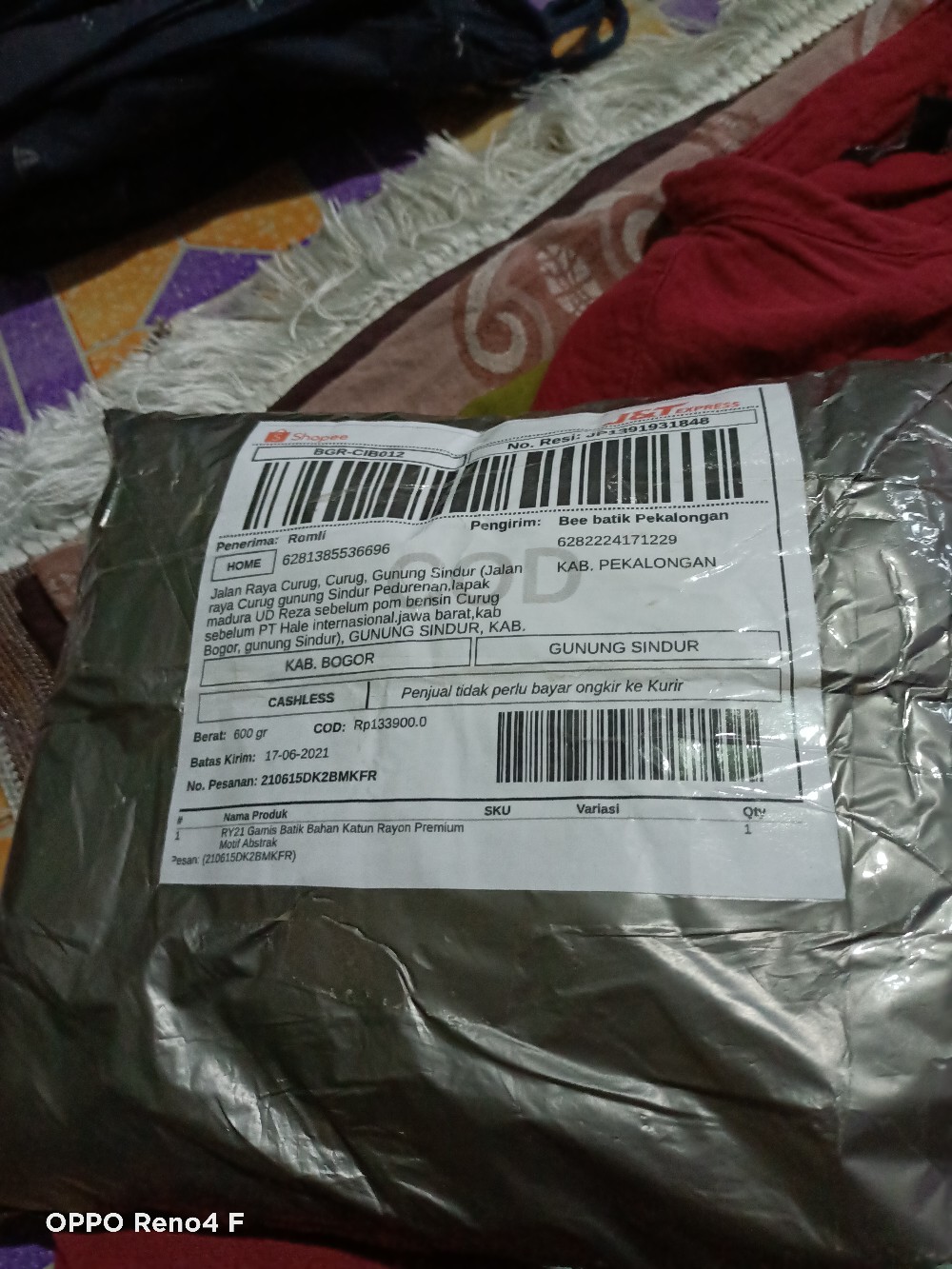 Ry21 Gamis Batik Bahan Katun Rayon Premium Motif Abstrak