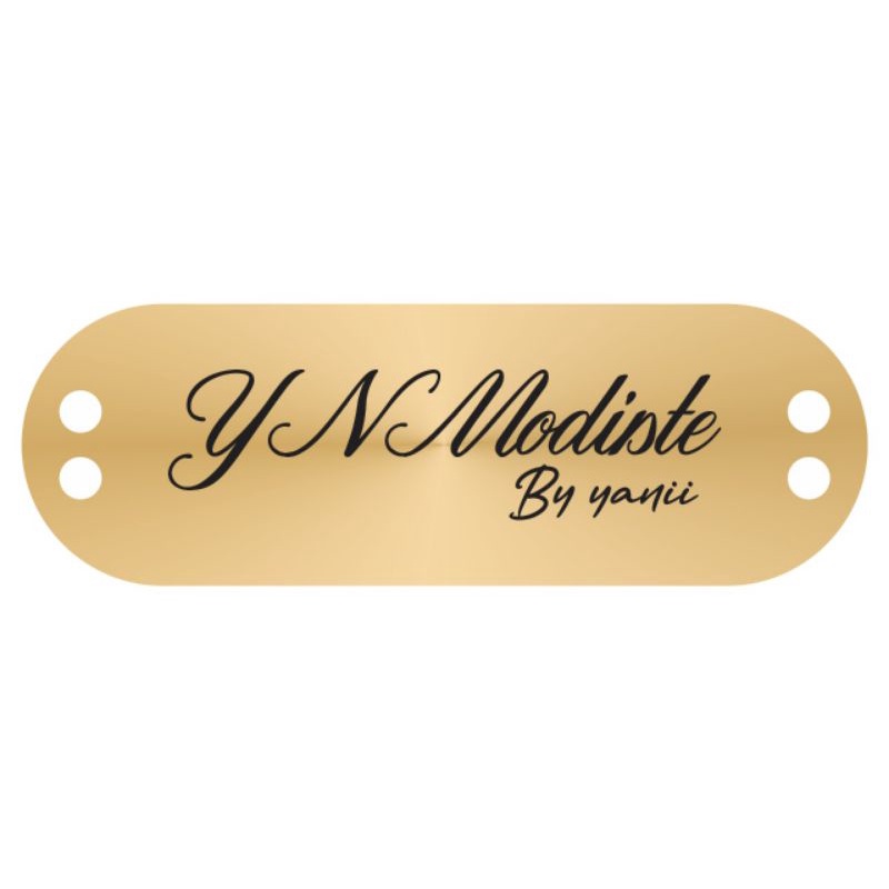 

label akrilik YN Modiste gold ukuran 1x3 cm