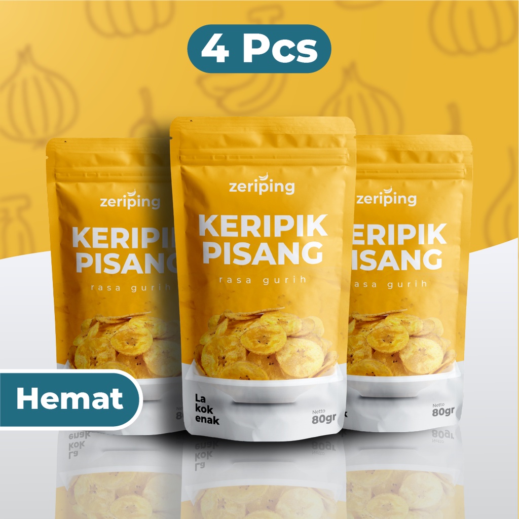 

Zeriping Keripik Pisang Paket 4 pcs Rasa Original Gurih - Kripik Pisang Gurih Bumbu Tebal dan Renyah