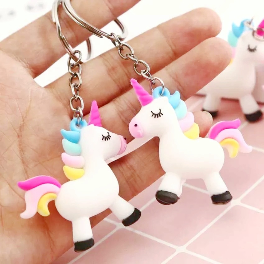 GANTUNGAN KUNCI UNICORN RAINBOW // Ganci Karakter Unicorn Rainbow Pelangi Unik Lucu | Gantungan tas | Bag Charm | Souvenir Murah | Keychain | COD