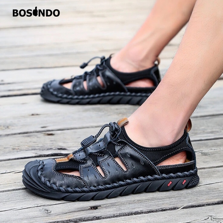 BOSINDO✔ B-42 sepatu sneakers pria kulit asli Type B42/sendal pria kulit asli Sepatu Pria Tren Fashion Sepatu Kasual Sepatu Pantai-Sepatu Pria Kasual ASLI IMPORT 100%Original-FREE BOX Merk BOSINDO ASLI-Bisa Bayar Ditempat[COD]