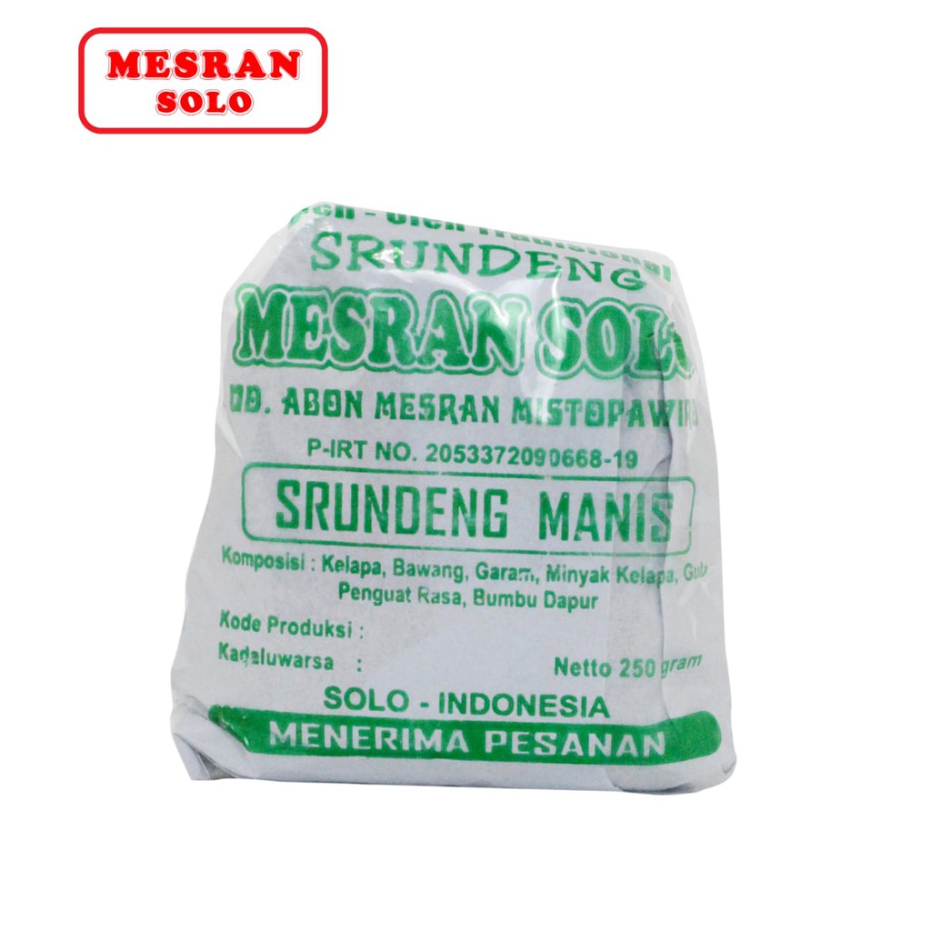 

SERUNDENG MANIS MESRAN 250gr PARUTAN KELAPA SOLO