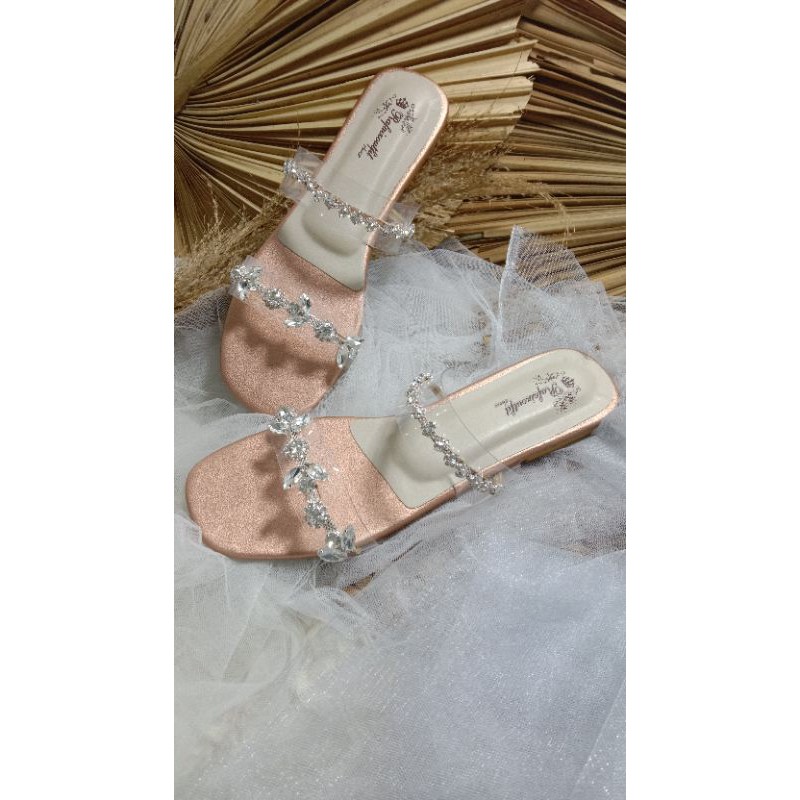 flatshoes gisela double diamont rosegold