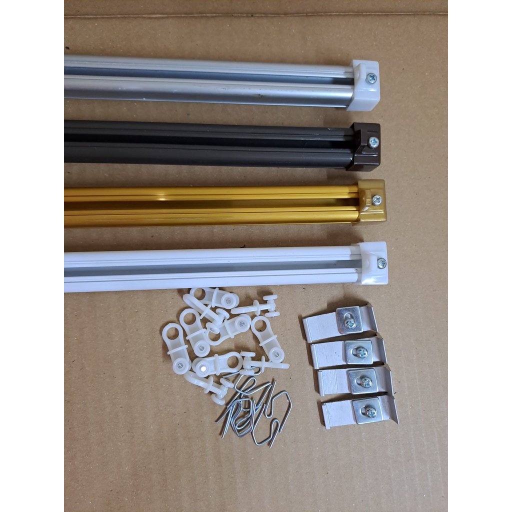 Set Rel Vitrase Oval Gorden / Tiang Vitrase oval Gorden / Rel Alumunium