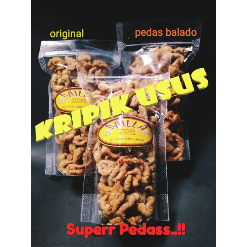 

kripik usus_ayam crispy 45gr 3VarianRasa "mbak_nuk" di caMillan_Store