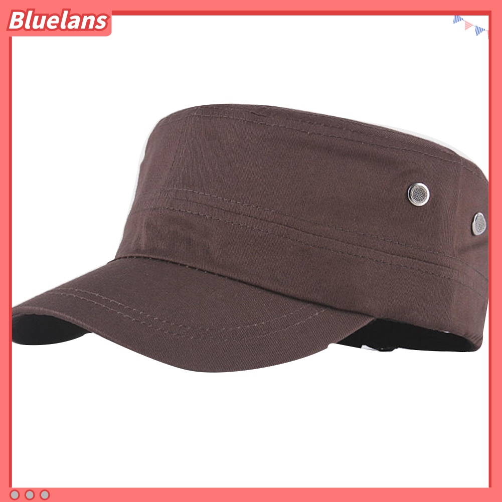 bluelans♘ Topi Baseball Komando Flat Warna Polos untuk Pria/Outdoor