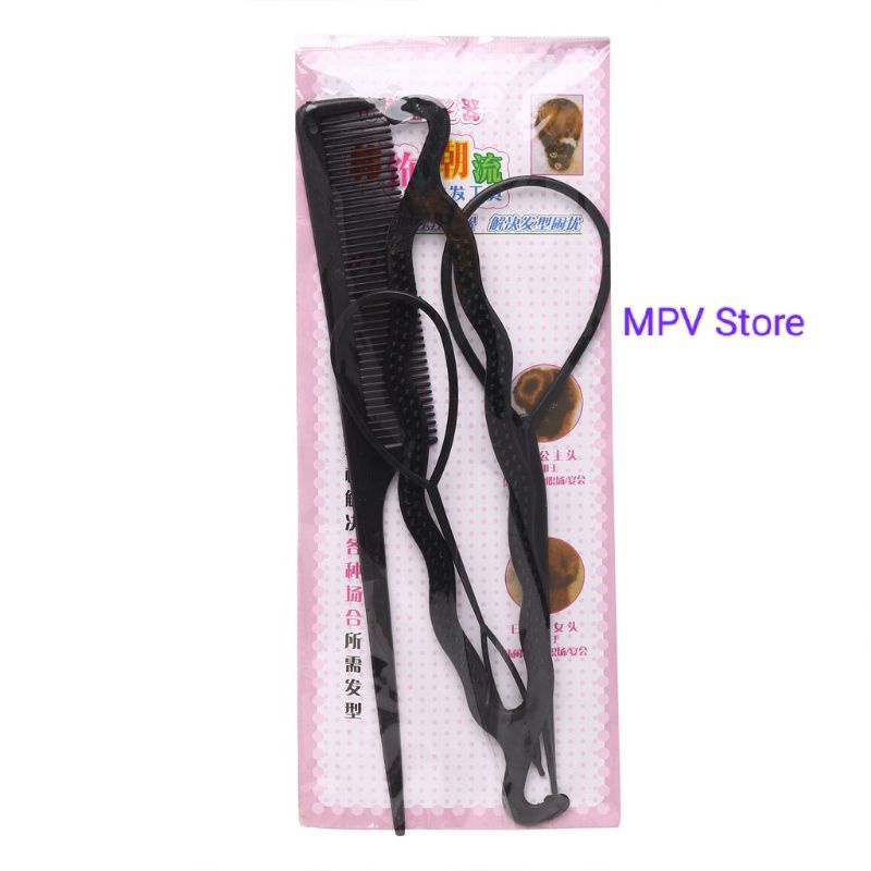 Alat Styling Rambut  1Set 4 In 1 Sisir Sanggul Rambut