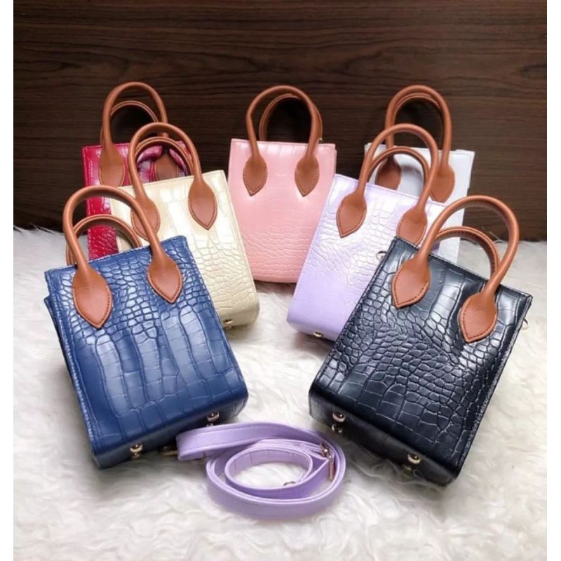 Tas selempang wanita fit bag croco/mini croco andin/Sling bag Korean/Tote bag