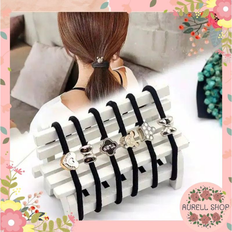 [ COD ] Ikat Rambut Hitam Jewelry Fashion Korea / Gelang Karet Korean Style / Tali Rambut Simple
