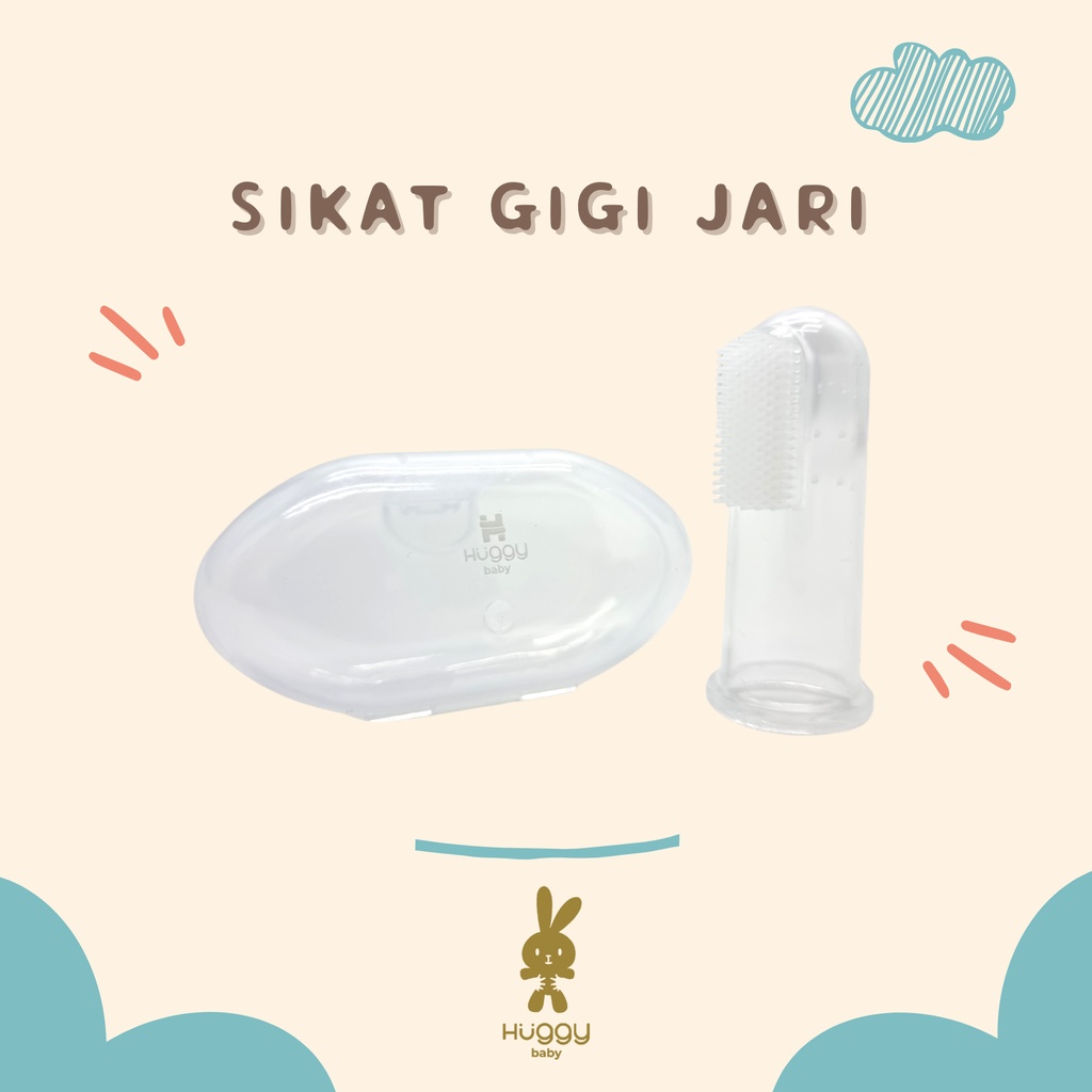 Huggy Baby BR003 Sikat Gigi Jari Tangan Untuk Anak Bayi Baru Lahir Bahan Silikon Lembut